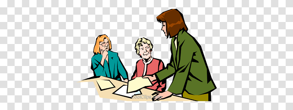 Women Meeting Royalty Free Vector Clip Art Illustration, Person, Human, Interview, People Transparent Png