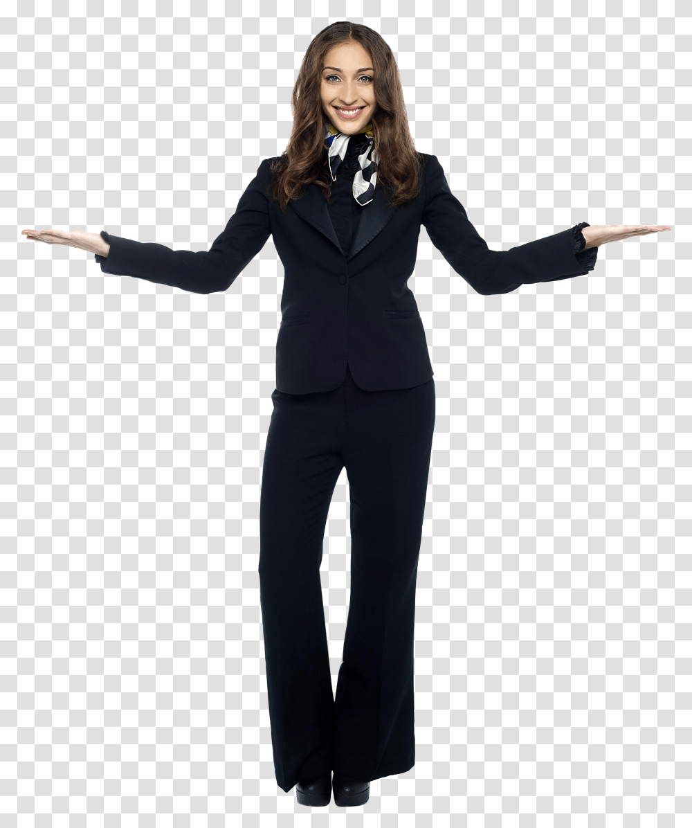 Women Pointing Both Sides Pointing Both Sides, Sleeve, Long Sleeve, Suit Transparent Png
