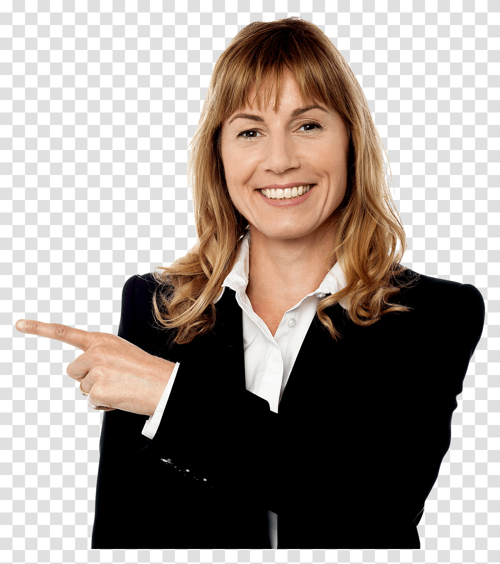 Women Pointing Left Business Woman Pointing Transparent Png