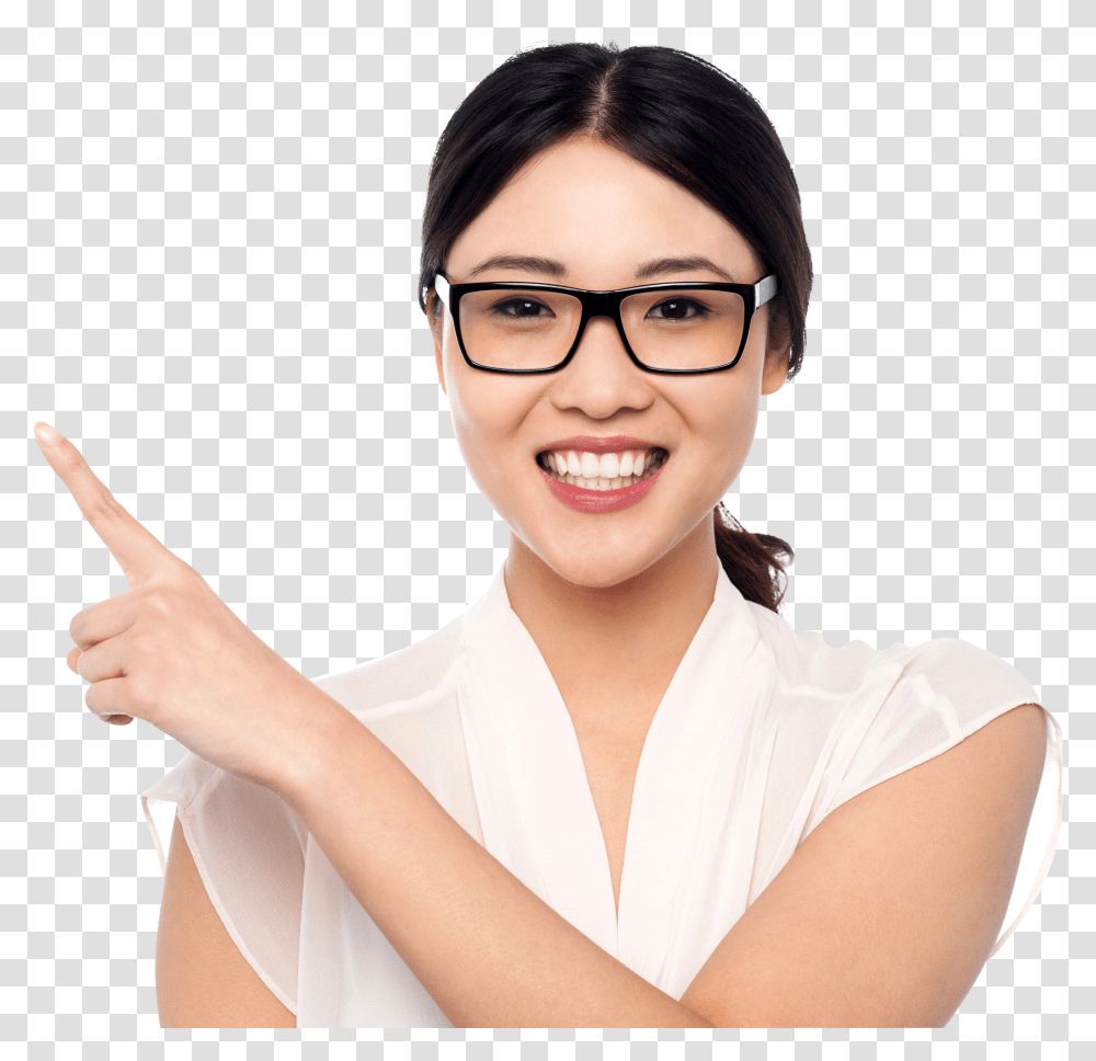 Women Pointing Left Image Girl Transparent Png