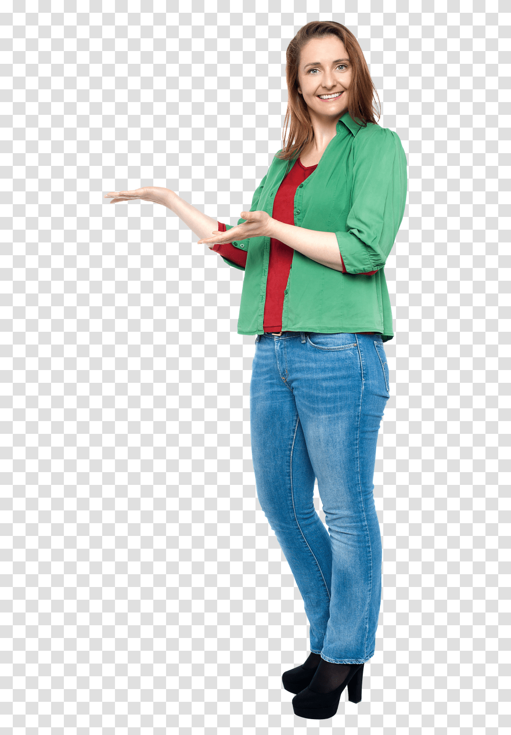 Women Pointing Left Image Purepng Free Portable Network Graphics, Person, Pants, Clothing, Jeans Transparent Png