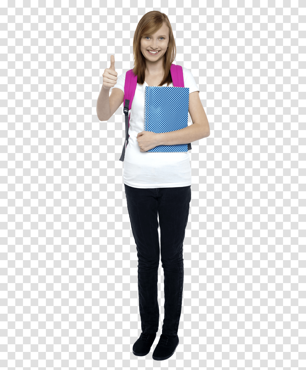 Women Pointing Thumbs Up Student Thumbs Up, Sleeve, Person, Long Sleeve Transparent Png