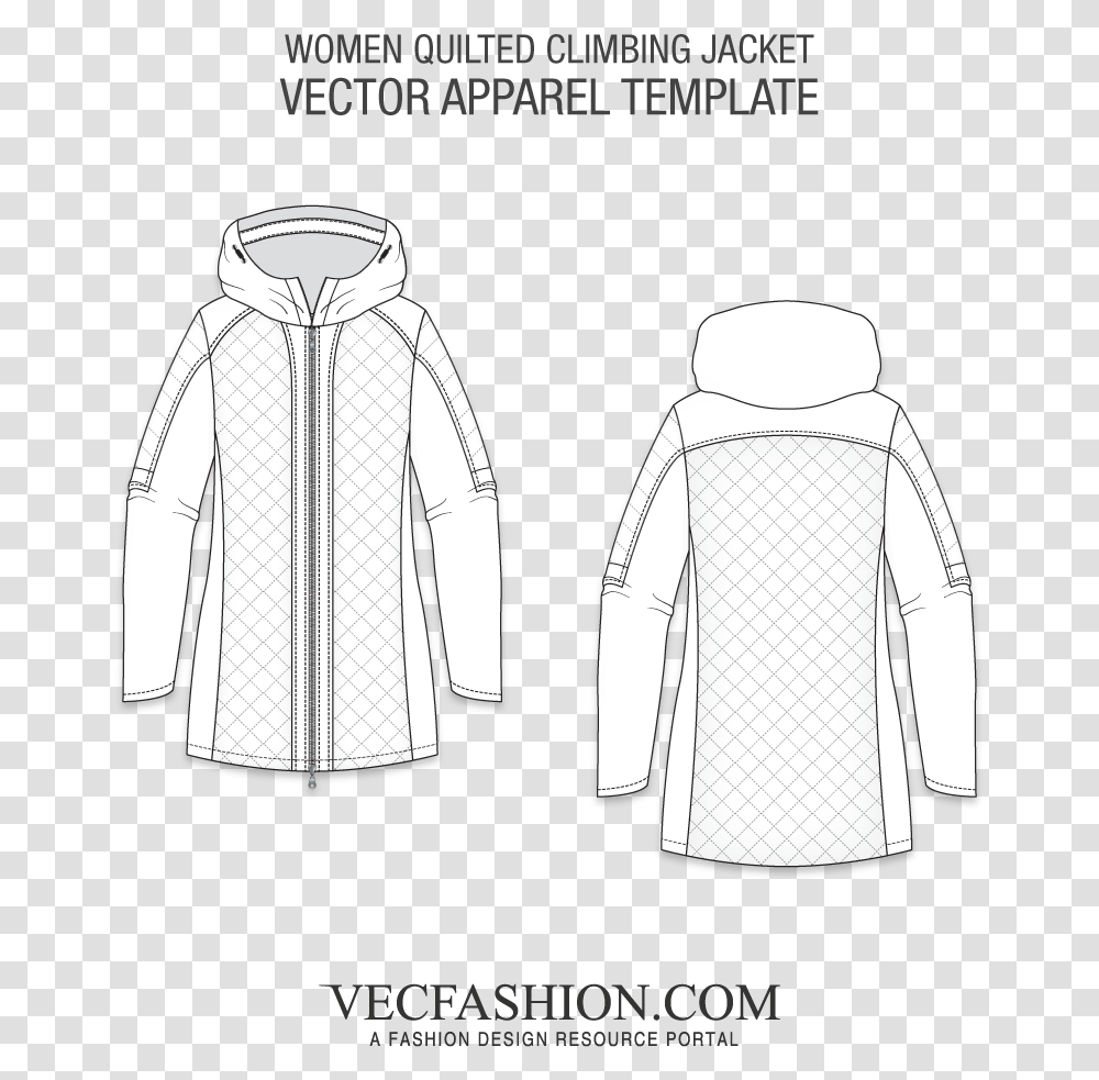 Women Quilted Climbing Jacket Jacket Vector, Apparel, Fashion, Coat Transparent Png