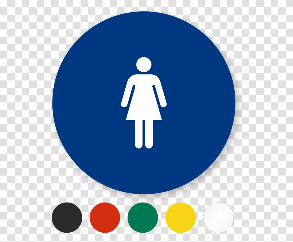 Women Restroom Sign Circle, Road Sign Transparent Png