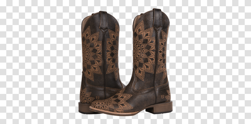 Women's All Around Square Toe Dallas Distressed Havana Cowboy Boot, Apparel, Footwear, Person Transparent Png