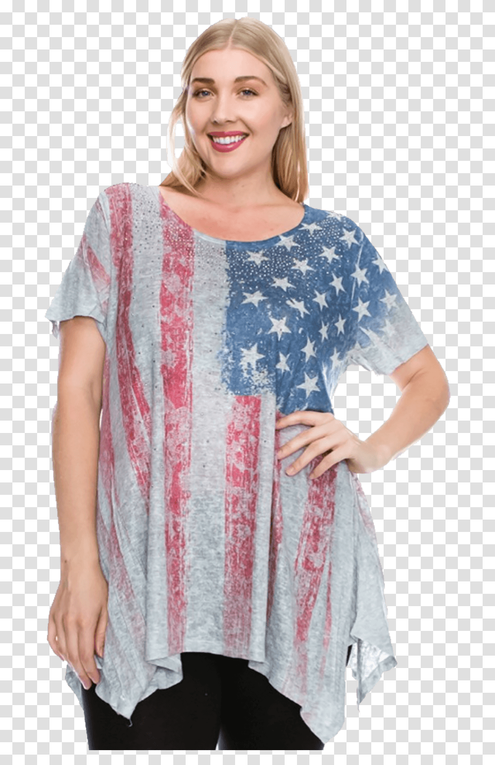 Women's American Flag Top Wstones Nightgown, Apparel, Person, Human Transparent Png