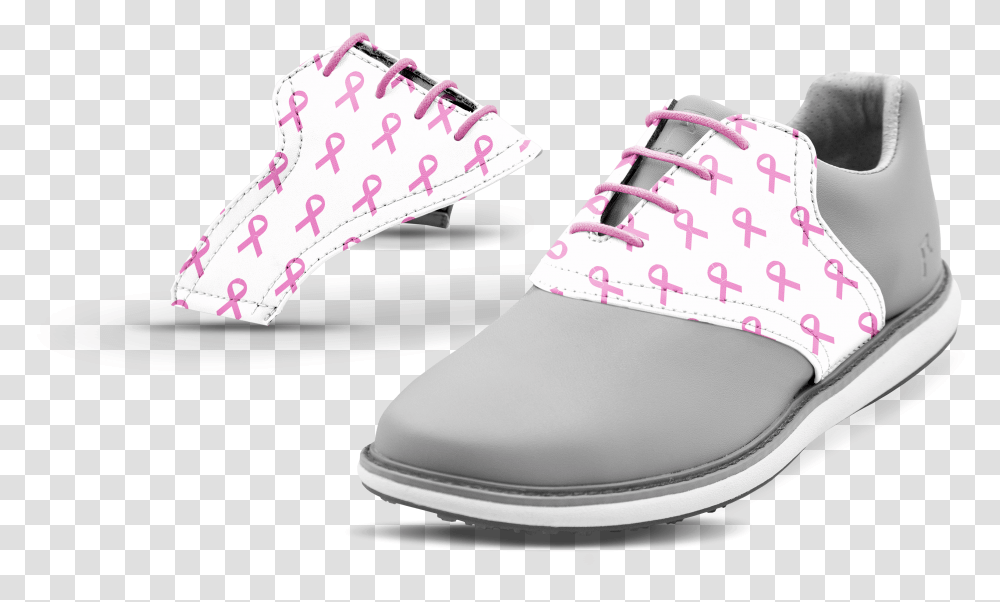Women's Breast Cancer Saddles On Grey Golf Shoe From Walking Shoe, Footwear, Apparel, Sneaker Transparent Png