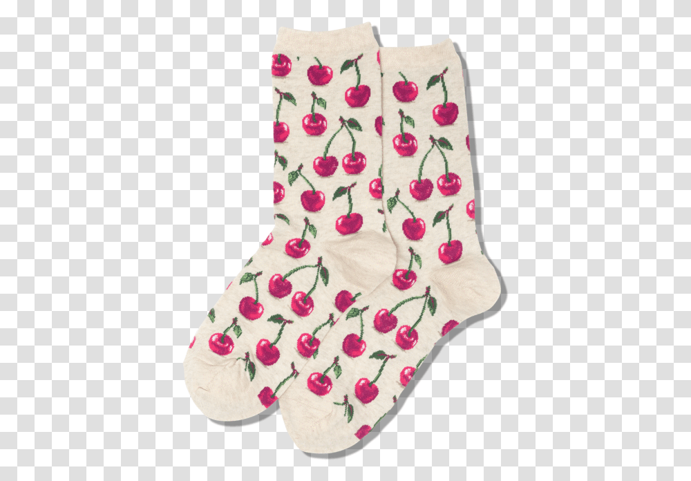 Women's Cherries Crew SocksClass Slick Lazy Image Sock, Stocking, Christmas Stocking, Gift, Necklace Transparent Png