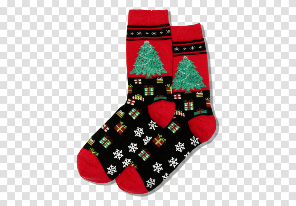 Women's Christmas Tree Crew SocksClass Slick Lazy Sock, Stocking, Christmas Stocking, Gift, Plant Transparent Png