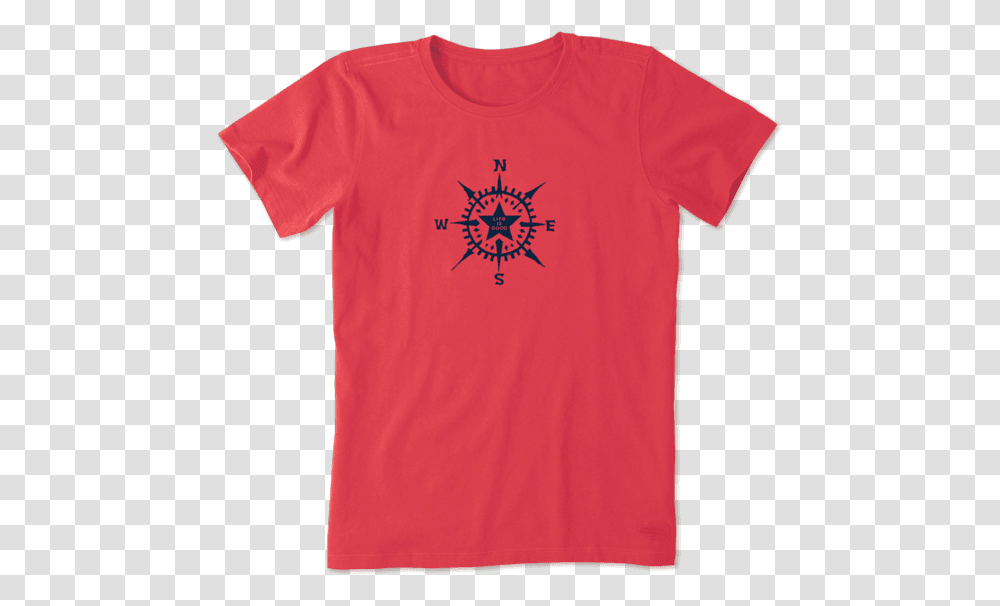 Women's Compass Star Crusher Tee T Shirt, T-Shirt, Plant, Sleeve Transparent Png