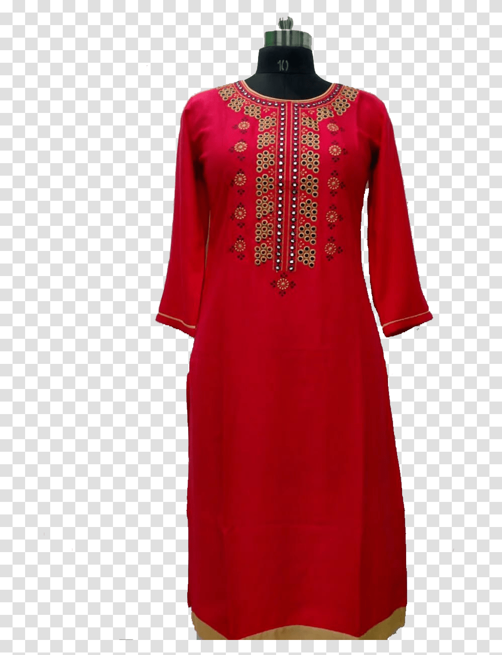 Women's Cotton Kurti Day Dress, Shirt, Person, Sleeve Transparent Png
