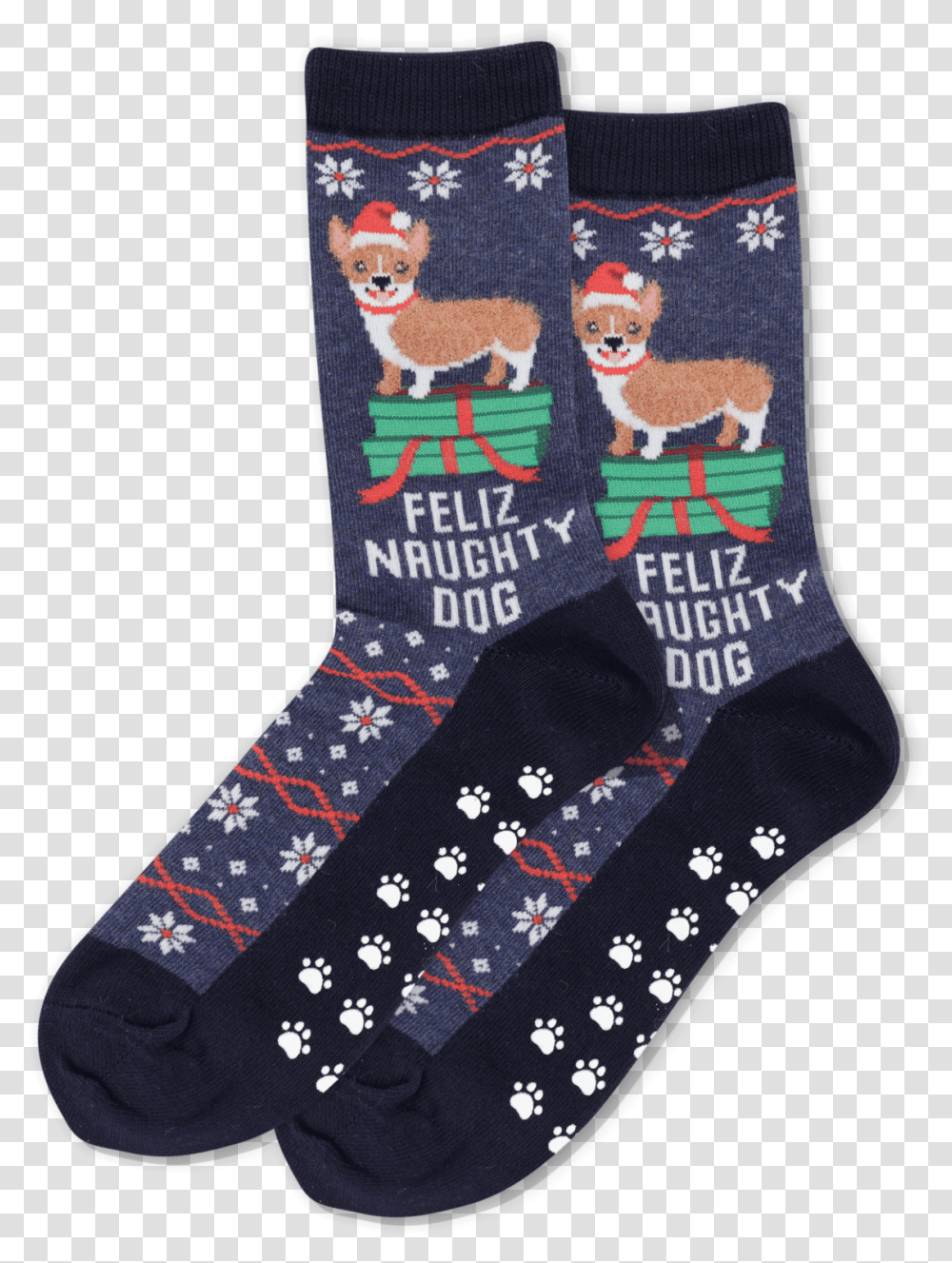Women's Feliz Naughty Dog SocksClass Slick Lazy Sock, Stocking, Christmas Stocking, Gift, Rug Transparent Png