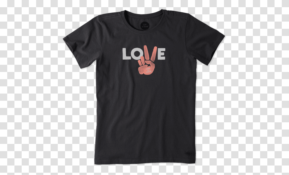 Women's Love Peace Hand Crusher Tee Star Trek Tng Command Emblem, Apparel, T-Shirt, Sleeve Transparent Png