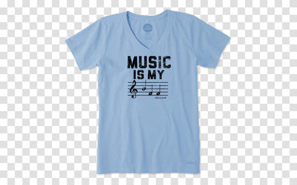 Women's Music Is My Bff Crusher Vee Active Shirt, Apparel, T-Shirt Transparent Png