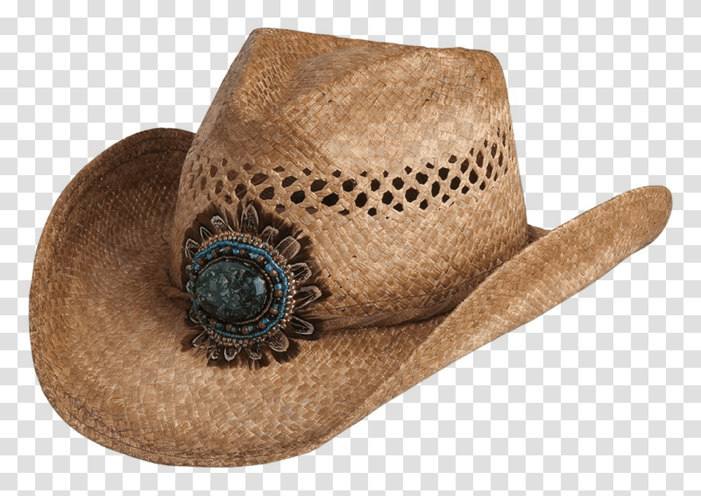 Women's Navajo Western Bead And Feather Raffia Hat Cowboy Hat, Apparel Transparent Png