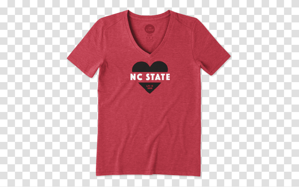 Women's Nc State Wolfpack Heart Knockout Cool Vee Asu Mom Shirt, Apparel, T-Shirt, Sleeve Transparent Png