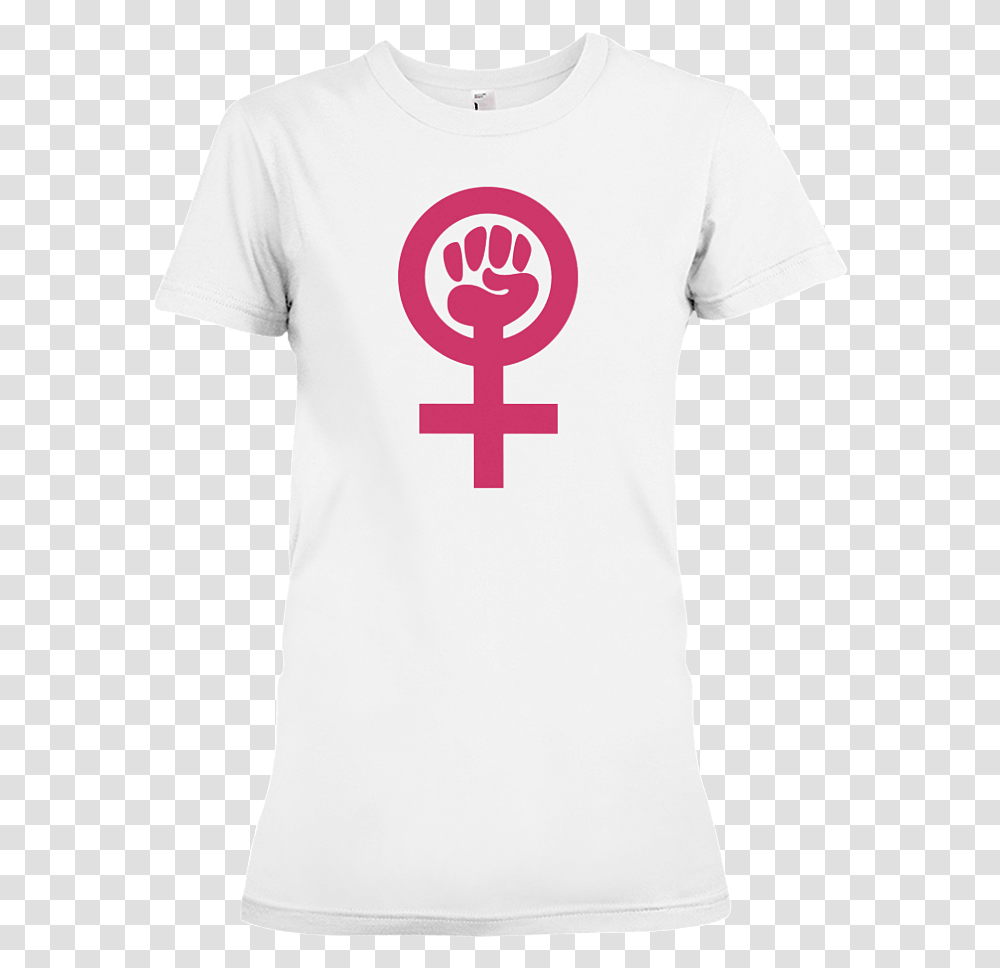 Women's Power Symbol Cotton T Shirt Cross, Emblem, Weapon, Spear Transparent Png