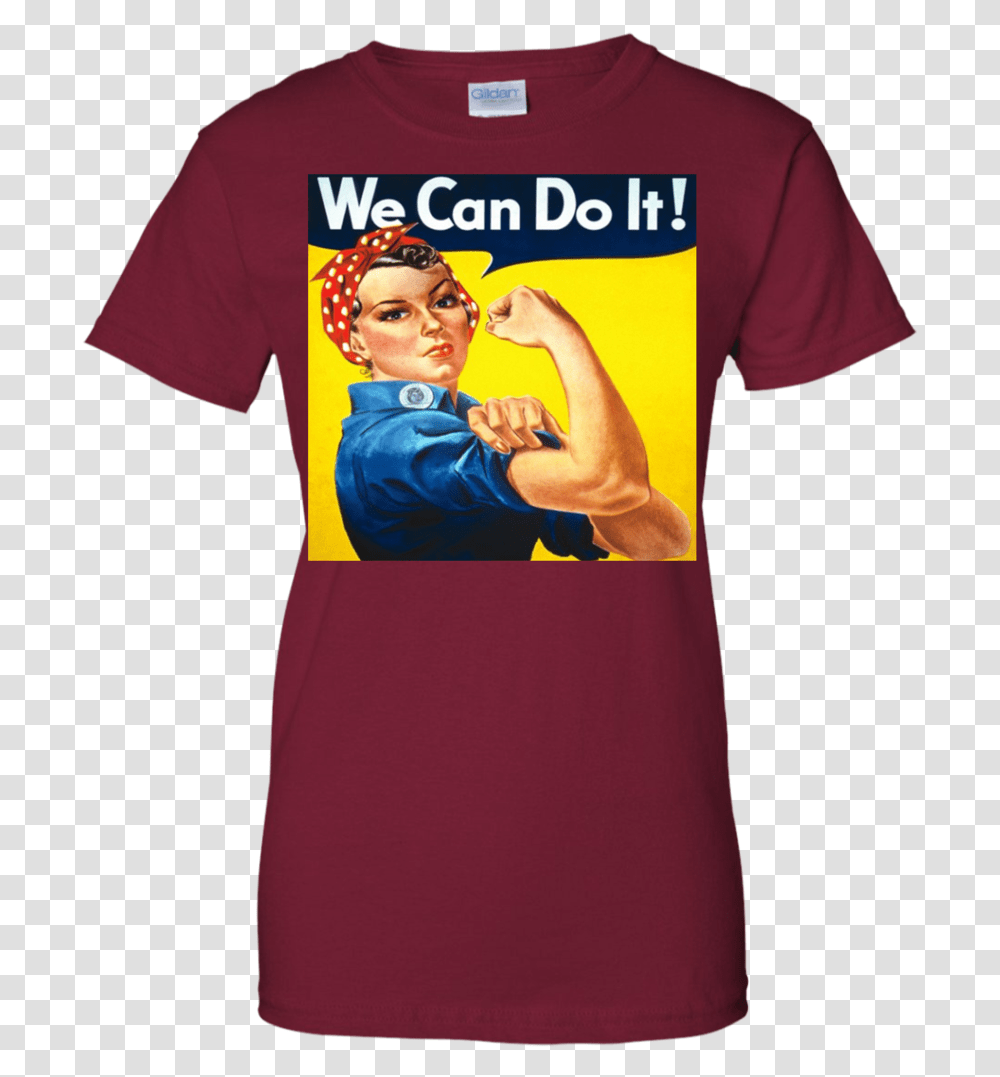 Women's Rosie The Riveter We Can Do It Retro Ww2 Menwomen We Can Do It Rosie The Riveter, Apparel, T-Shirt, Person Transparent Png