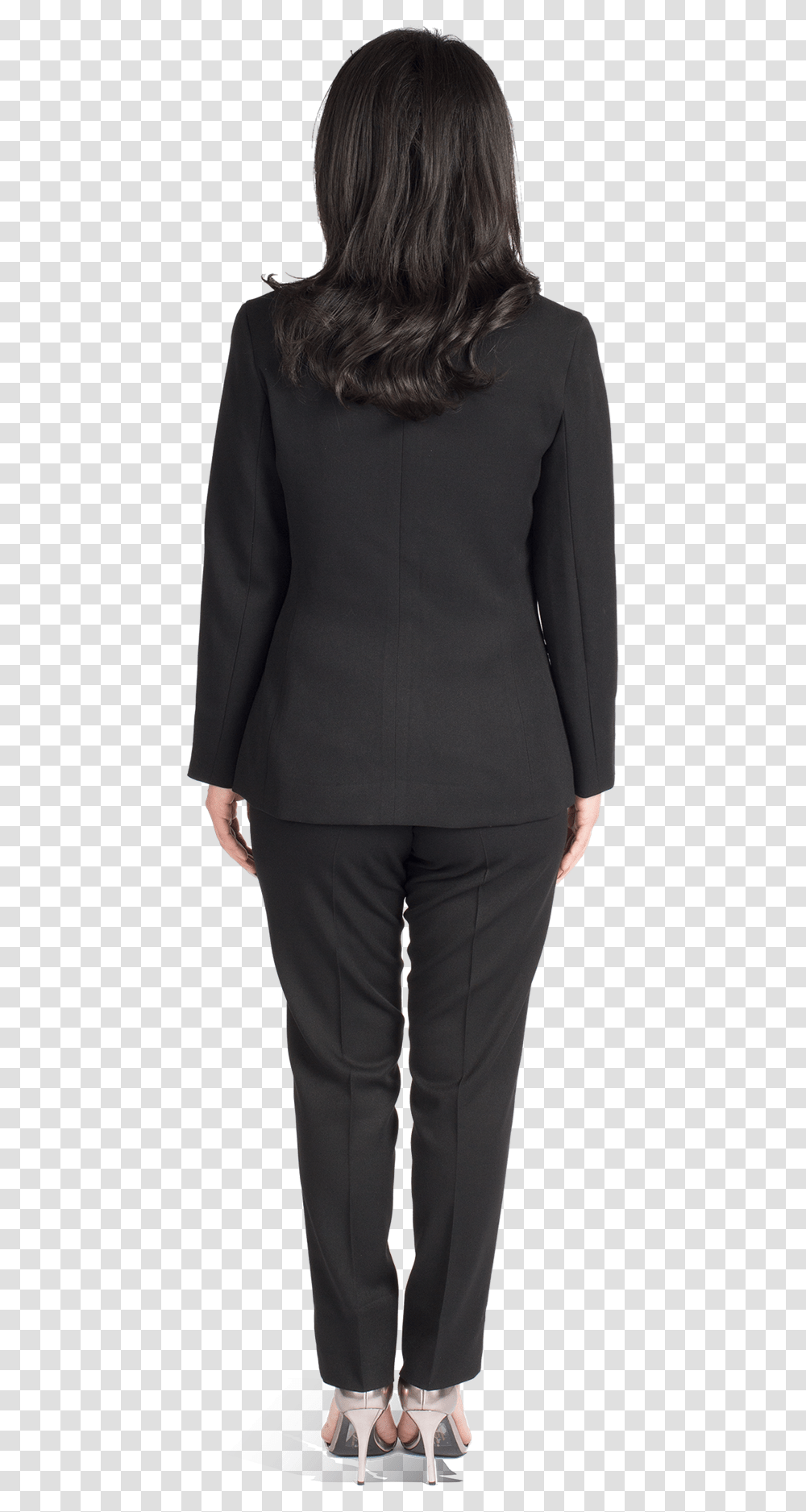 Women's Shawl Lapel Black Tuxedo Back Of Tuxedo Women, Suit, Overcoat, Sleeve Transparent Png