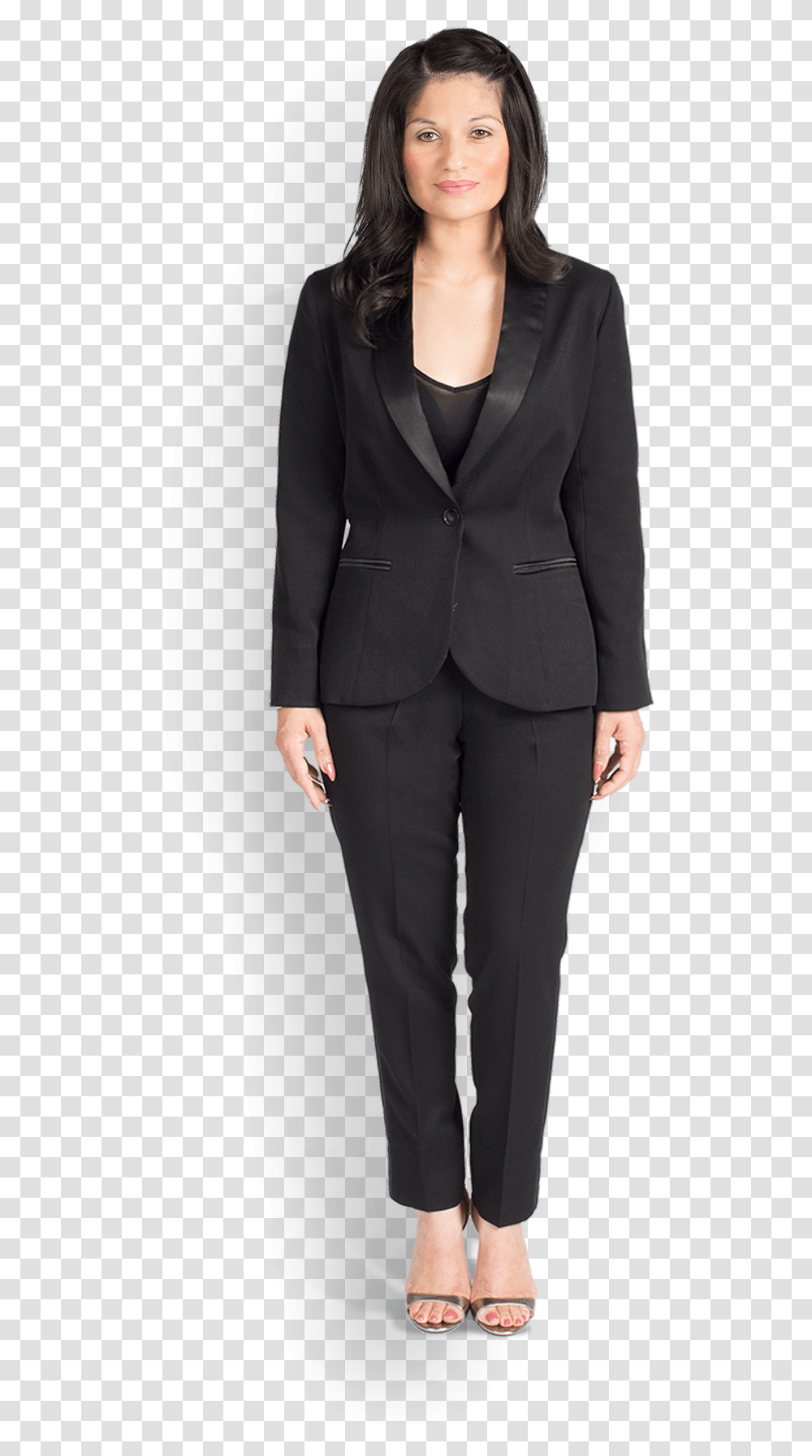 Women's Shawl Lapel Black Tuxedo Maggie Oliver Big Brother, Suit, Overcoat, Person Transparent Png