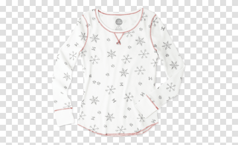 Women's Snowflake Pattern Thermal Sleep Set Waffle Pattern Thermal Shirt Women, Apparel, Long Sleeve, Sweater Transparent Png
