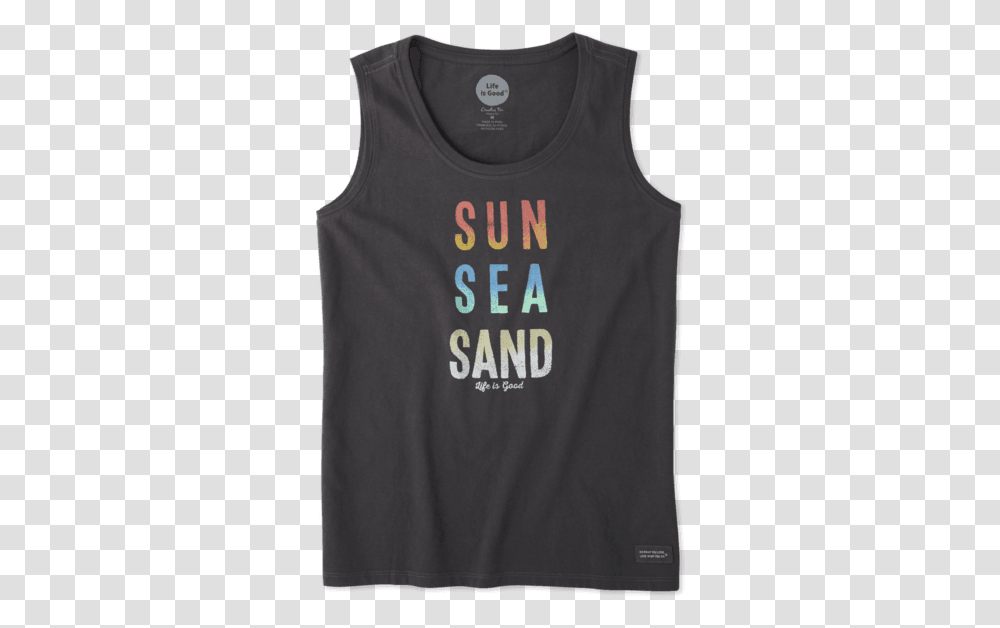 Women's Sun Sea Sand Sleeveless Crusher Scoop Active Tank, Apparel, Undershirt, Tank Top Transparent Png