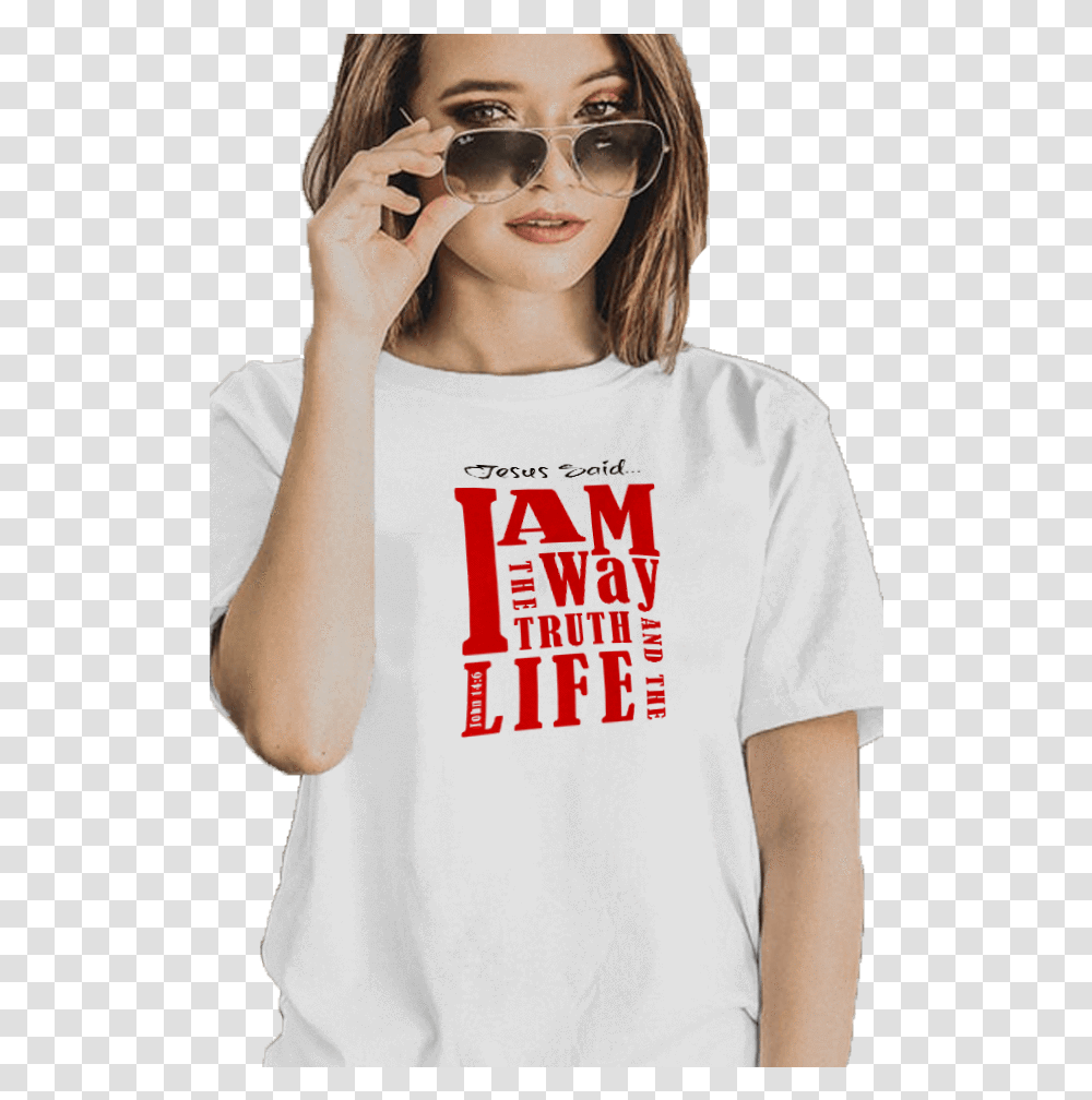 Women's T Shirt Girl, Sunglasses, Accessories, Person Transparent Png