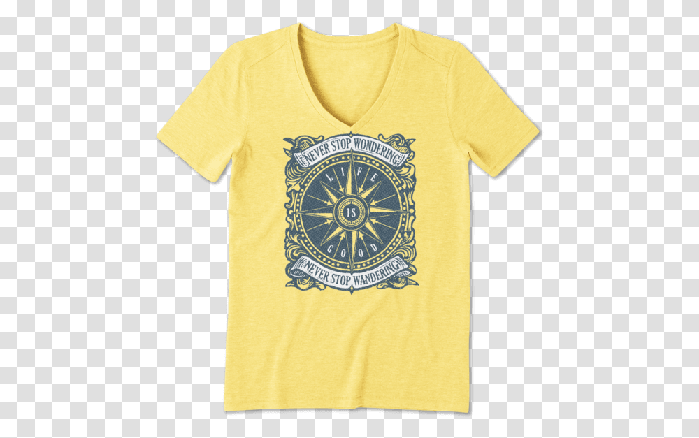 Women's Wander Compass Cool Vee Active Shirt, Apparel, T-Shirt Transparent Png