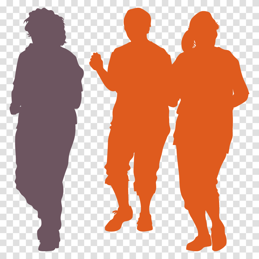 Women Silhouette Orange People Silhouette, Person, Human, Hand, Crowd Transparent Png