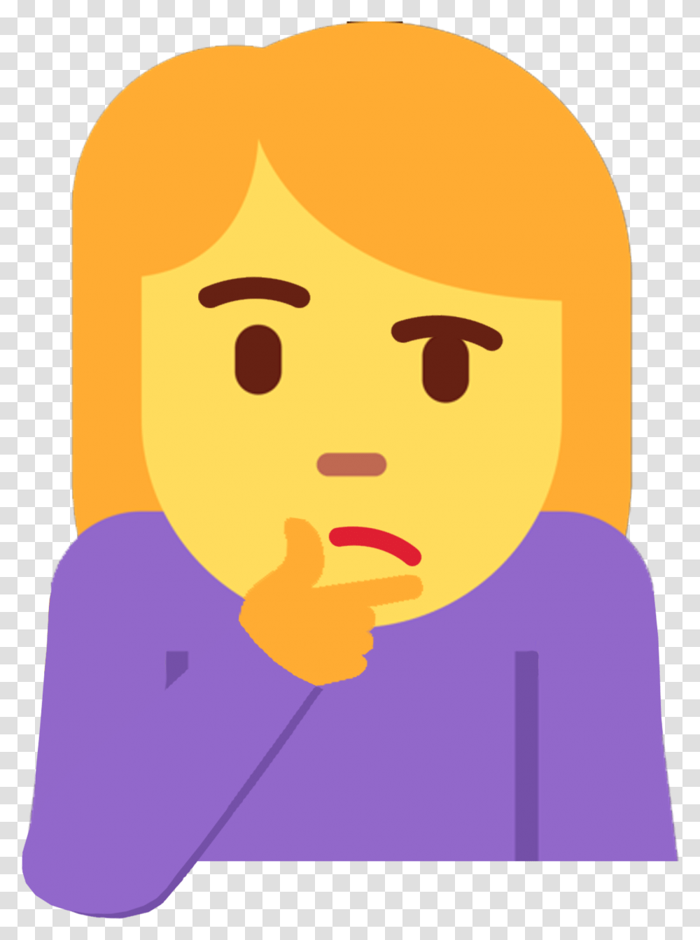 Women Thinking Emoji Clipart Download, Face Transparent Png