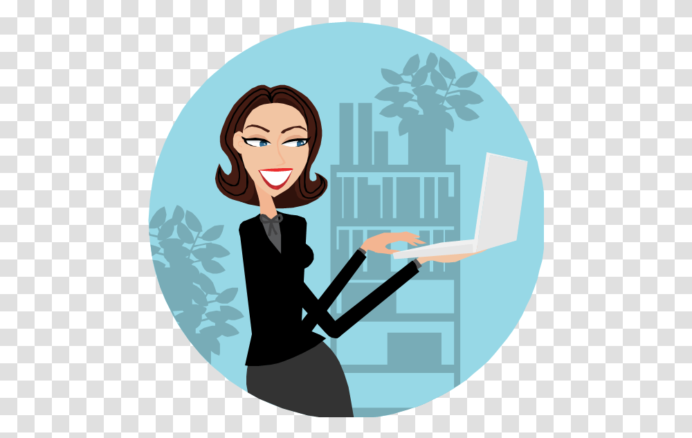 Women With Computer Cartoon Download Importance Of Digital Marketing Infographic, Person, Face, Female, Woman Transparent Png