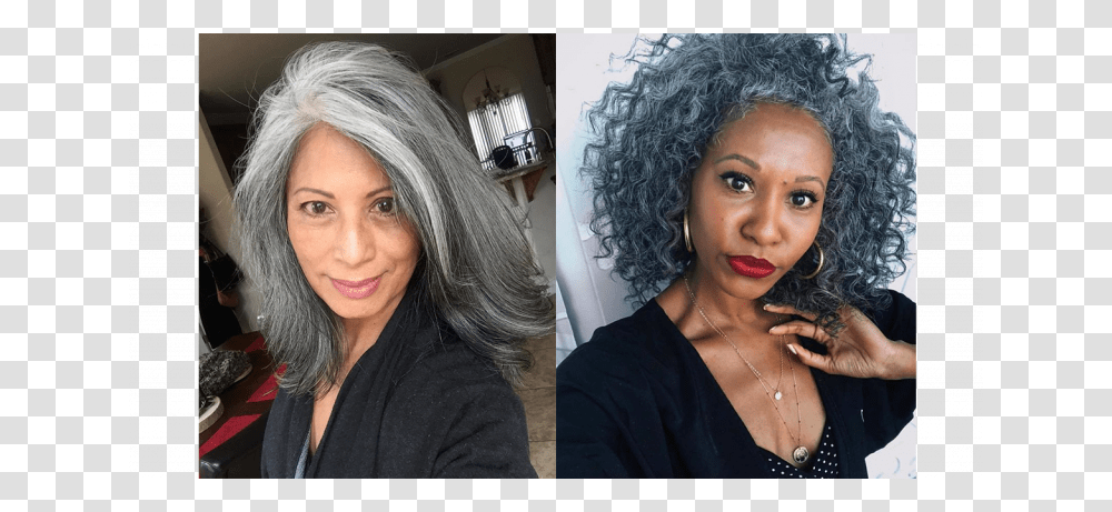 Women With Natural Grey Hair, Face, Person, Human, Black Hair Transparent Png