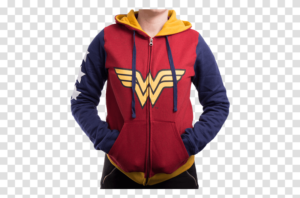 Women Wonder Woman Logo Womens Zip Up Hoodie Sports Hoodie, Clothing, Apparel, Sweatshirt, Sweater Transparent Png