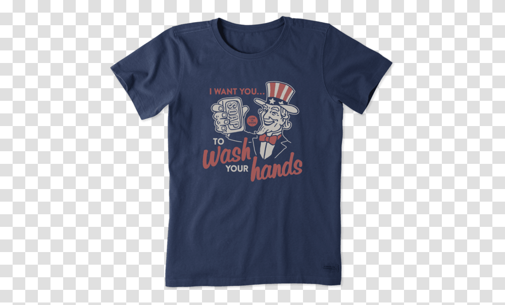 Womenquots Uncle Sam Wash Your Hands Crusher Tee Active Shirt, Apparel, T-Shirt Transparent Png