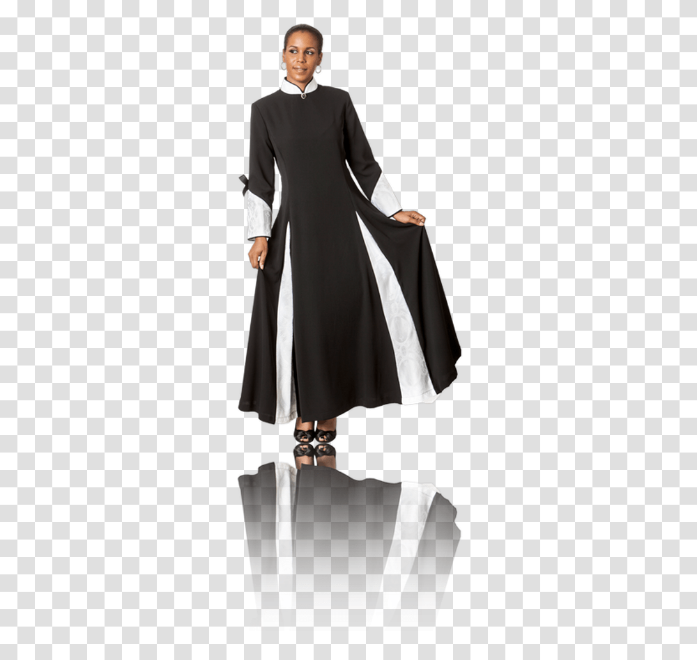Womens Black And White Clergy Robes, Person, Dress, Female Transparent Png