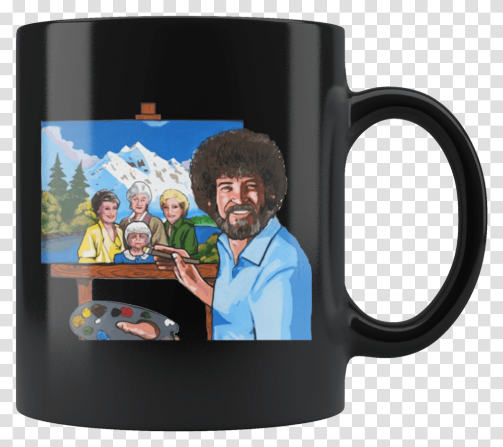 Womens Bob Ross T Shirts, Coffee Cup, Person, Human, Monitor Transparent Png