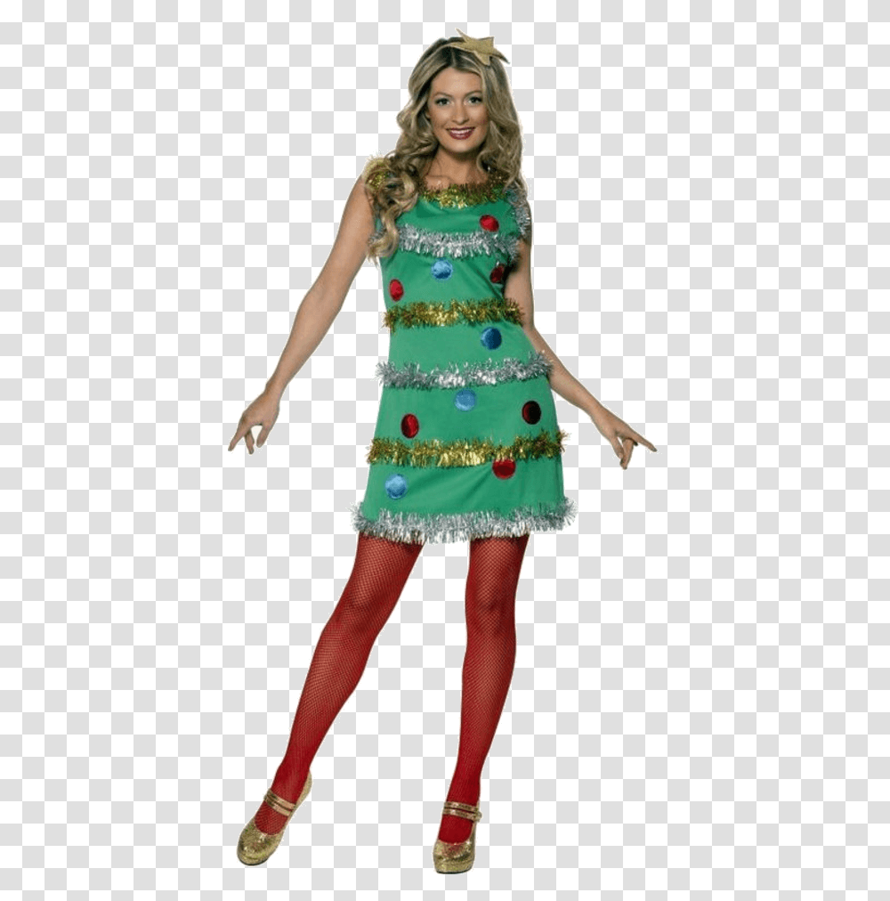 Womens Christmas Tree Costume, Doll, Toy, Person, Human Transparent Png