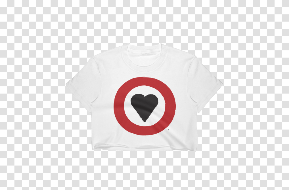 Womens Heart Circle Crop Top Project Live Love, T-Shirt, Apparel Transparent Png