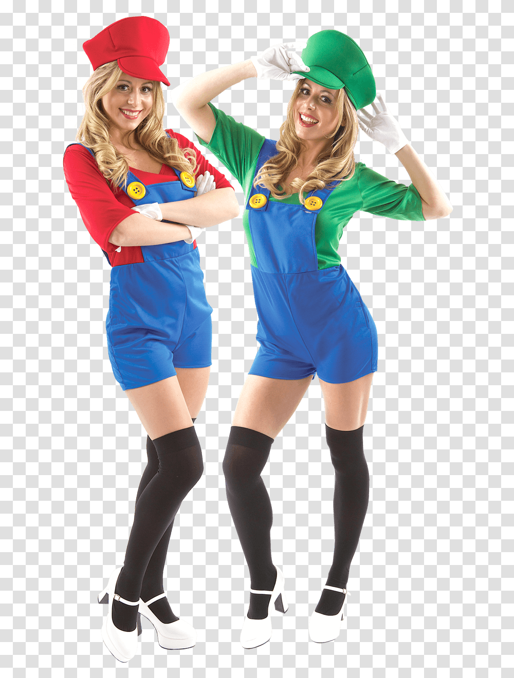 Womens Mario Couples Costume Fancy Dress Womens, Person, Clothing, Shorts, Blonde Transparent Png