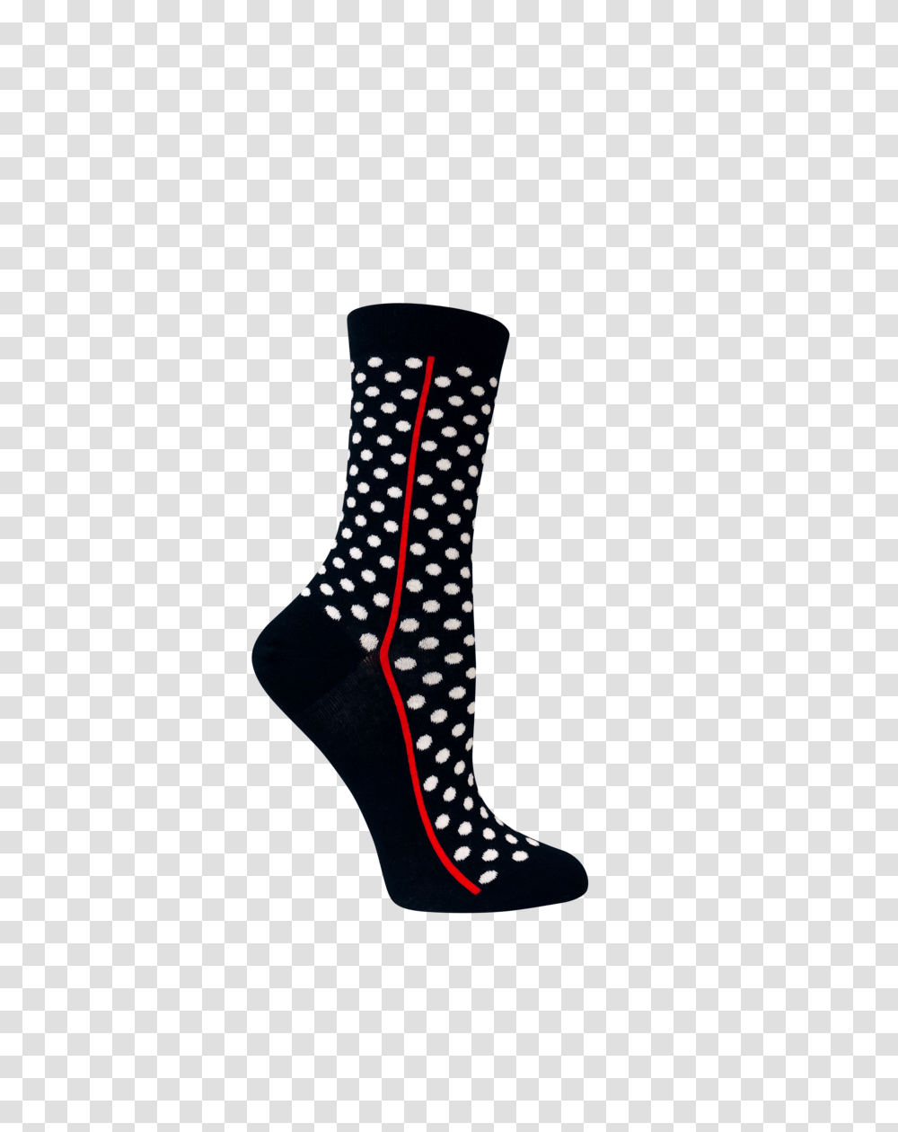 Womens Organic Cotton Crew Socks Red Line Navy With White Polka Dots, Apparel, Shoe, Footwear Transparent Png