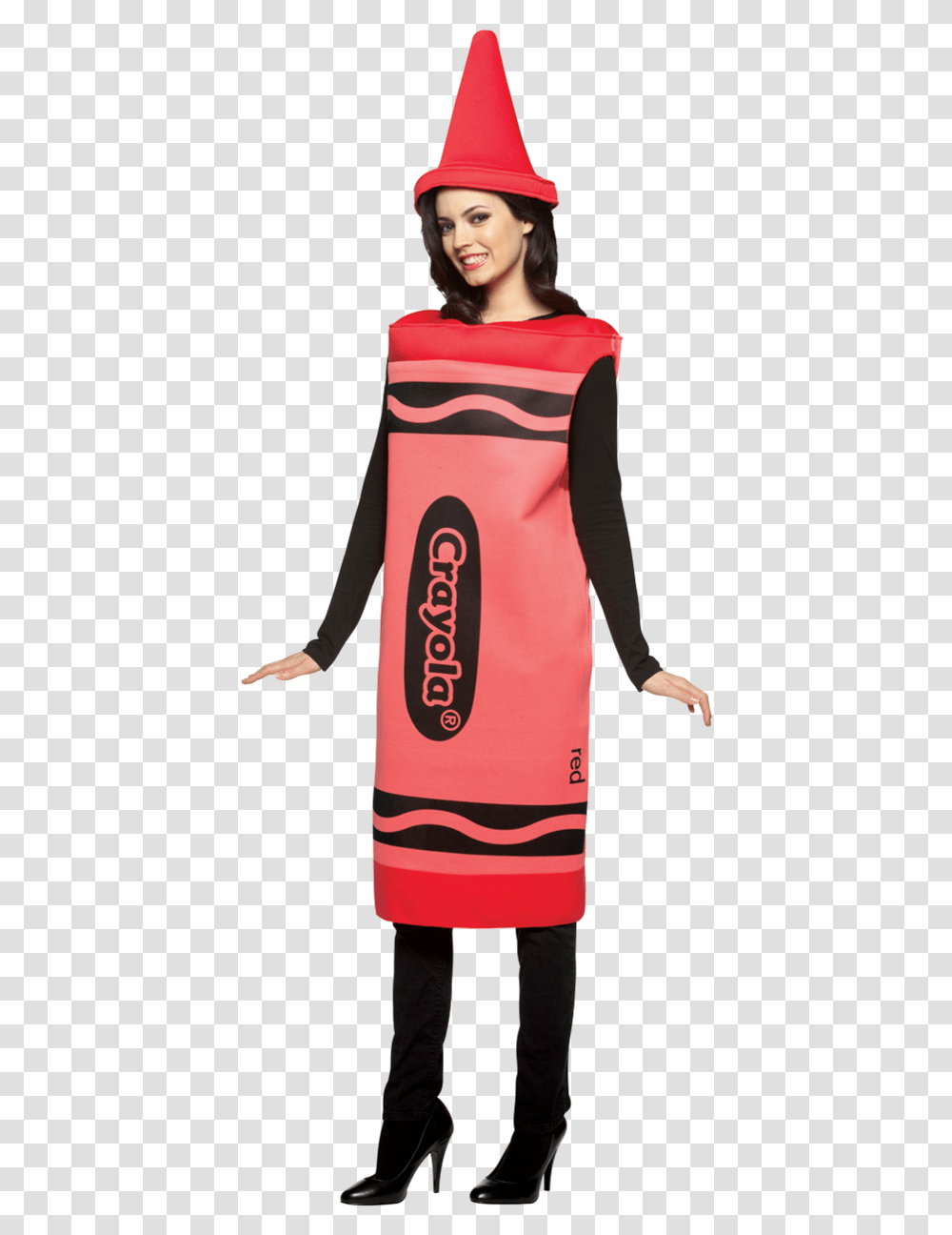 Womens Red Crayola Crayon Costume Crayon Costume Adults, Sleeve, Person, Long Sleeve Transparent Png