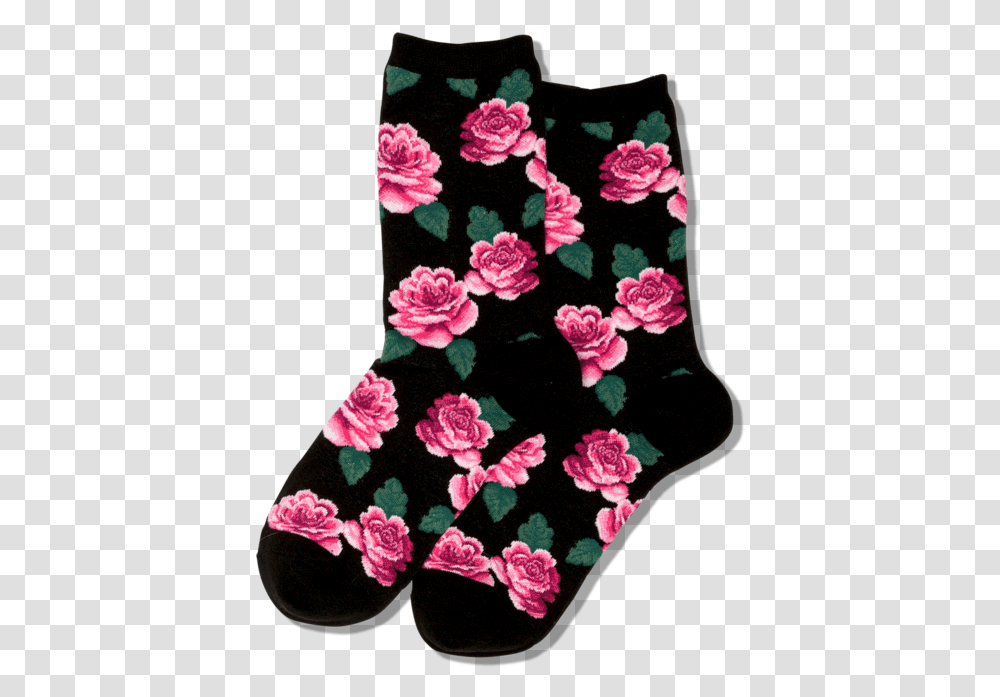 Womens Rose Print Crew Socks - Hotsox Hotsox, Stocking, Christmas Stocking, Gift, Wedding Cake Transparent Png