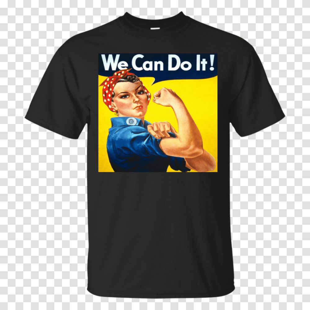 Womens Rosie The Riveter We Can Do It Retro Menwomen T Shirt, Apparel, T-Shirt, Person Transparent Png