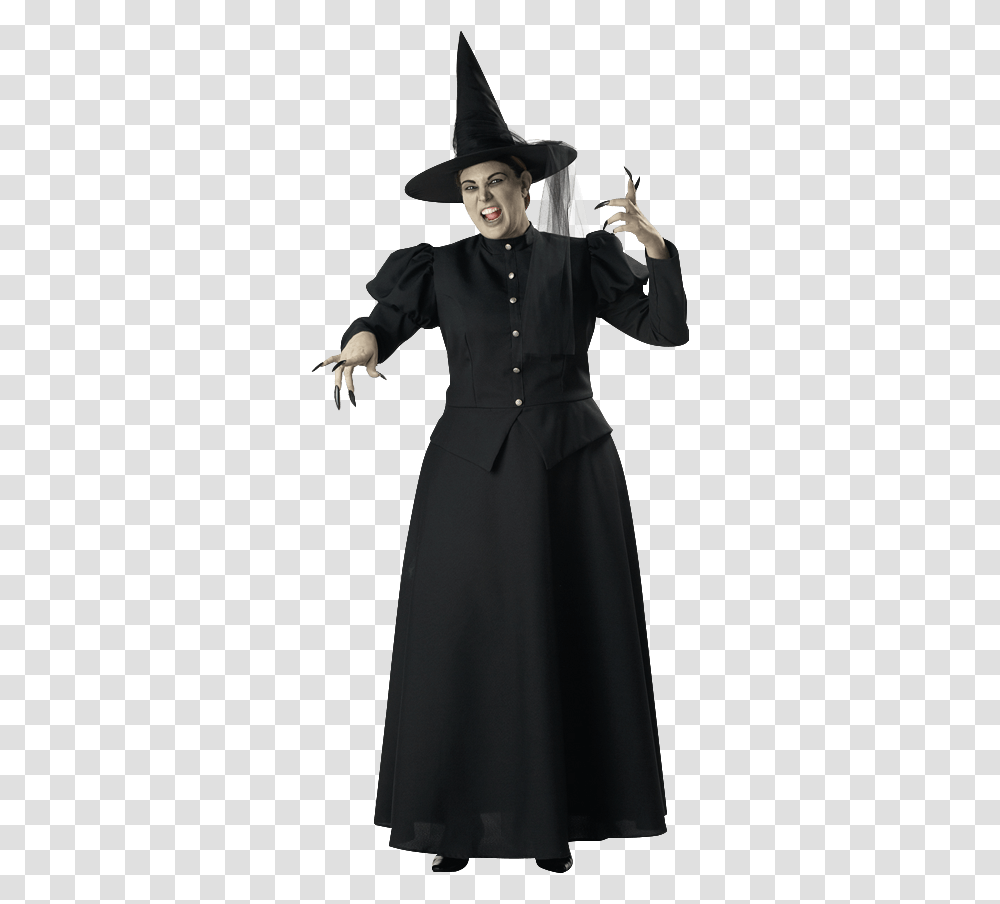 Womens Wicked Witch Plus Size Costume Witch Costume, Dress, Sleeve, Person Transparent Png