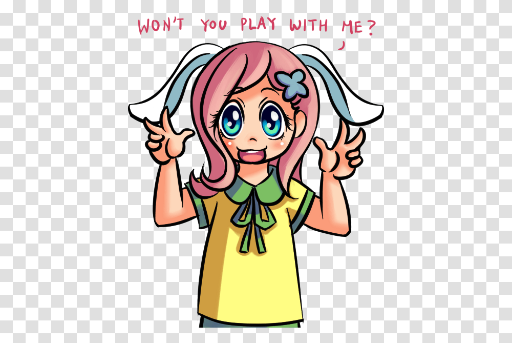 Won't You Play With He Fluttershy Hair Face Clothing Cartoon, Person, Female, Girl, Costume Transparent Png