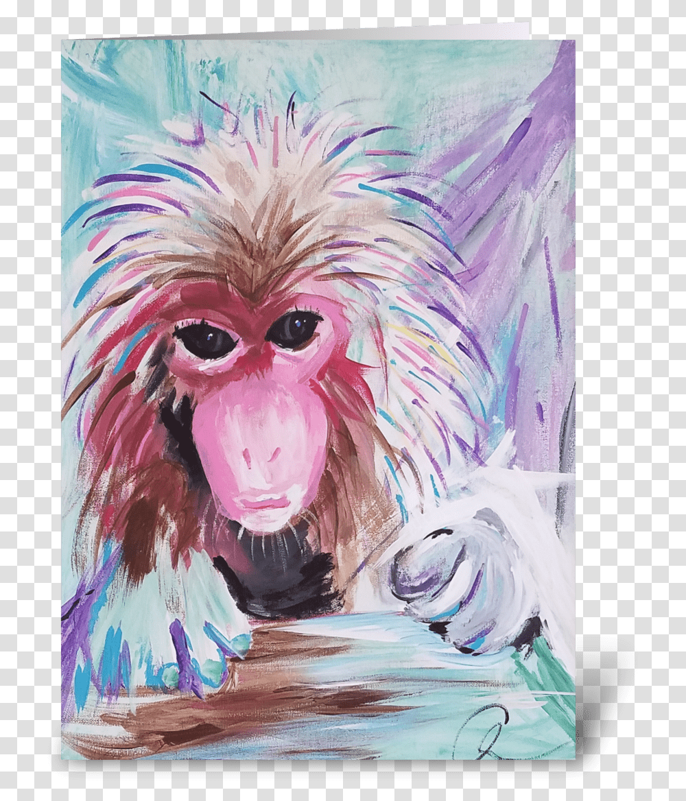 Wonder And Beauty Greeting Card Painting, Wildlife, Animal, Baboon Transparent Png