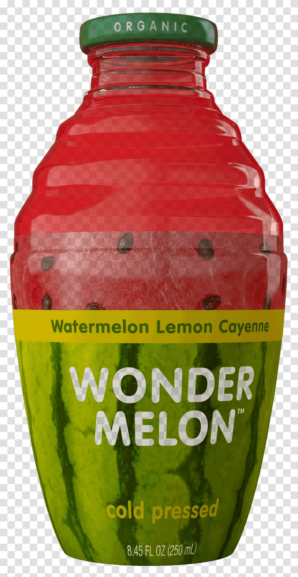 Wonder Melon Organic Watermelon Juice W Lemon Amp Cayenne Wonder Melon, Bottle, Beverage, Drink, Alcohol Transparent Png