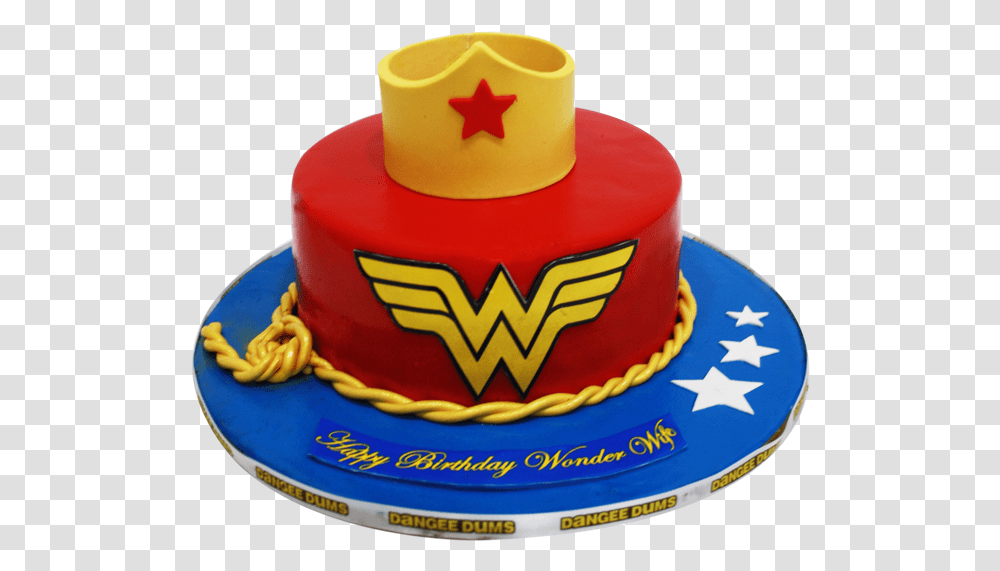 Wonder Woman, Birthday Cake, Dessert, Food, Icing Transparent Png