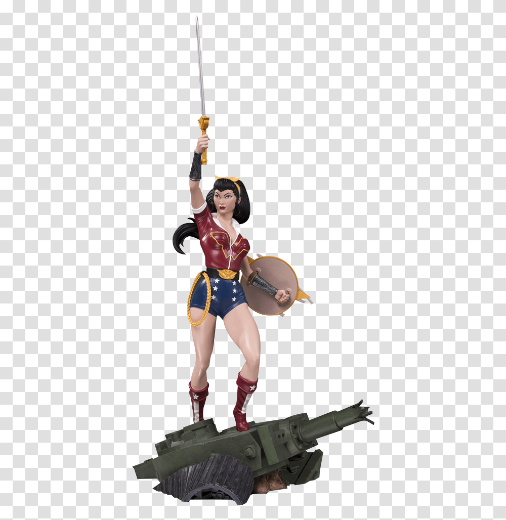 Wonder Woman Bombshells Statue, Costume, Person, Face Transparent Png