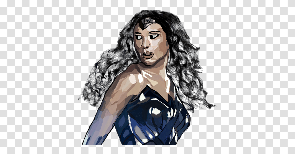 Wonder Woman By Bavillo13 Pixabay Gal Gadot Wonder Woman Vector, Person, Face Transparent Png
